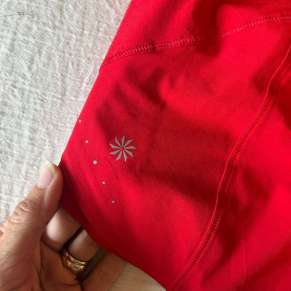 Athleta Run With It Red 3.5" Shorts Medium - Picture 7 of 8